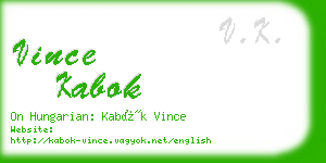 vince kabok business card